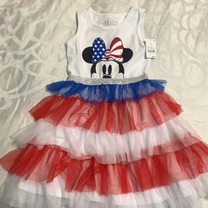 Minnie Mouse red & white & blue dress